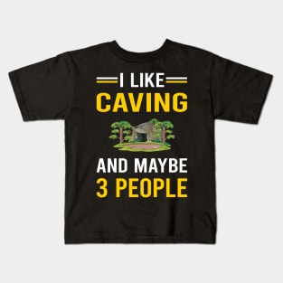 3 People Caving Caver Spelunking Spelunker Speleology Kids T-Shirt